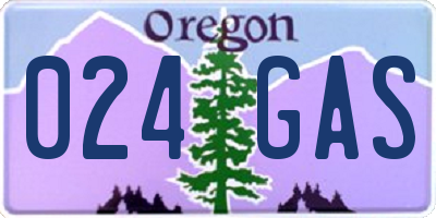 OR license plate 024GAS