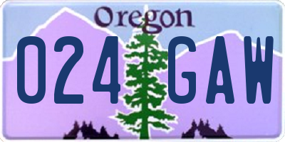 OR license plate 024GAW