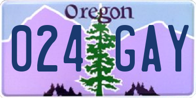 OR license plate 024GAY
