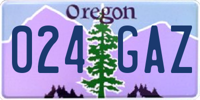 OR license plate 024GAZ