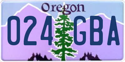 OR license plate 024GBA
