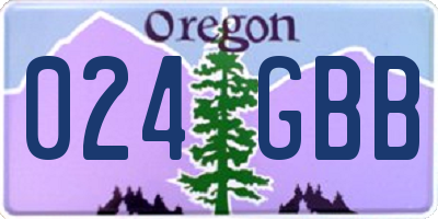 OR license plate 024GBB