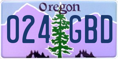OR license plate 024GBD