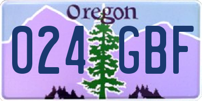 OR license plate 024GBF