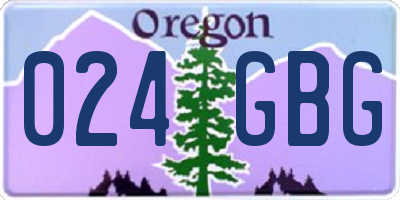 OR license plate 024GBG