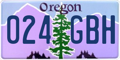 OR license plate 024GBH
