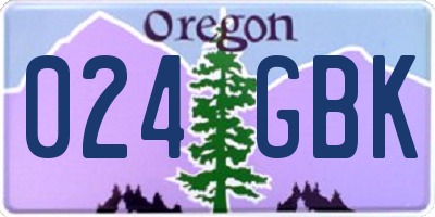 OR license plate 024GBK