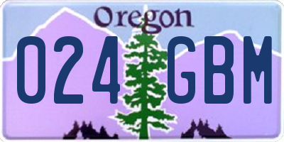 OR license plate 024GBM