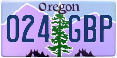 OR license plate 024GBP