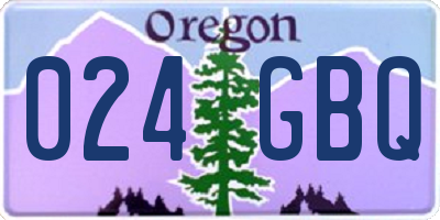 OR license plate 024GBQ