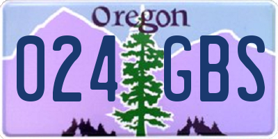 OR license plate 024GBS
