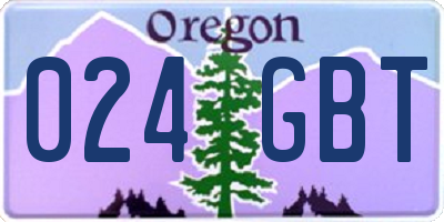 OR license plate 024GBT