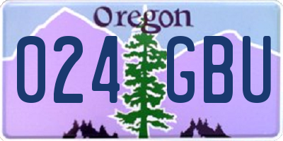 OR license plate 024GBU