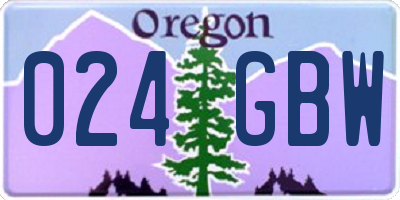 OR license plate 024GBW