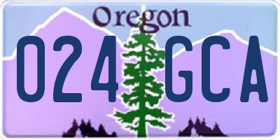 OR license plate 024GCA