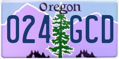 OR license plate 024GCD