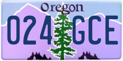 OR license plate 024GCE