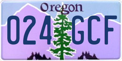 OR license plate 024GCF