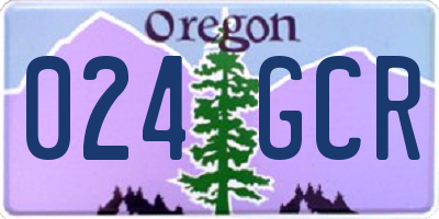 OR license plate 024GCR