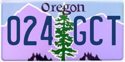 OR license plate 024GCT