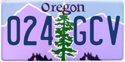 OR license plate 024GCV