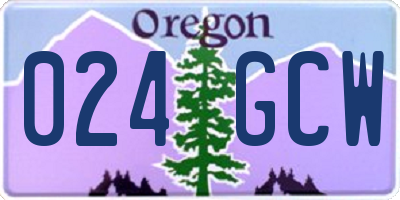 OR license plate 024GCW