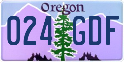 OR license plate 024GDF