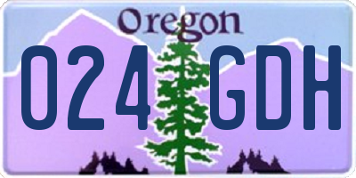 OR license plate 024GDH
