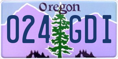 OR license plate 024GDI