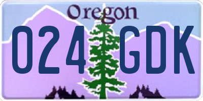 OR license plate 024GDK