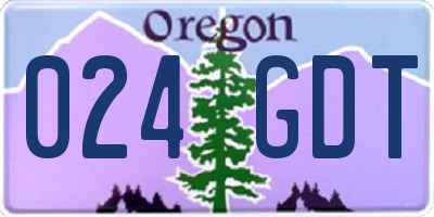 OR license plate 024GDT