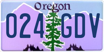 OR license plate 024GDV