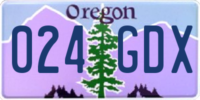 OR license plate 024GDX