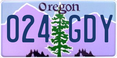 OR license plate 024GDY