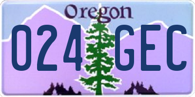 OR license plate 024GEC