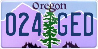 OR license plate 024GED