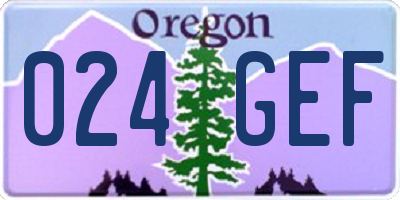 OR license plate 024GEF