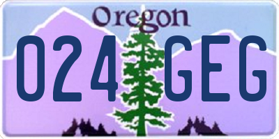 OR license plate 024GEG