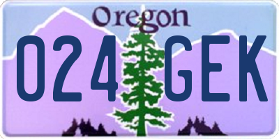 OR license plate 024GEK