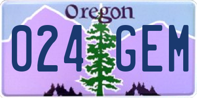OR license plate 024GEM