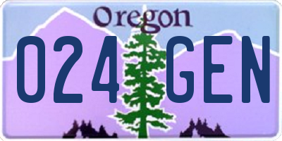 OR license plate 024GEN