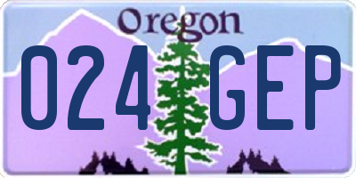 OR license plate 024GEP