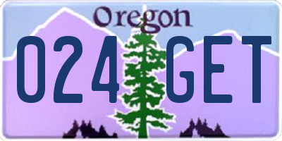 OR license plate 024GET
