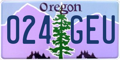 OR license plate 024GEU