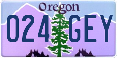 OR license plate 024GEY
