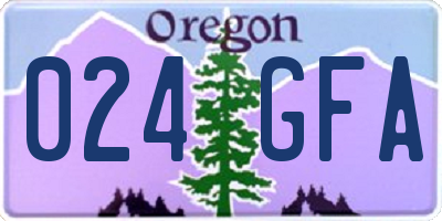 OR license plate 024GFA