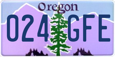 OR license plate 024GFE
