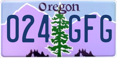 OR license plate 024GFG