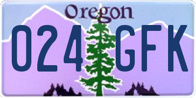 OR license plate 024GFK