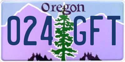 OR license plate 024GFT